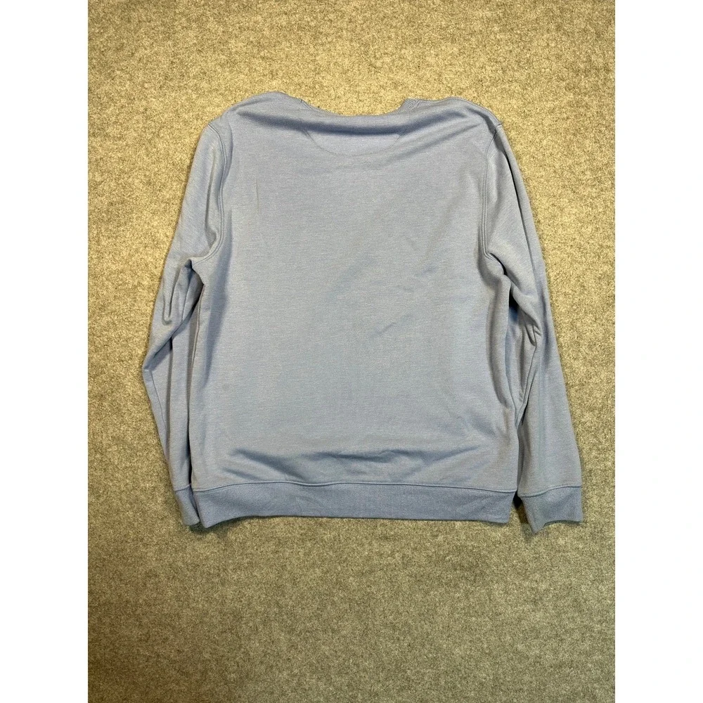 IZOD Advantage Performance‎ Sweatshirt Medium Blue Solid Stretch Crewneck